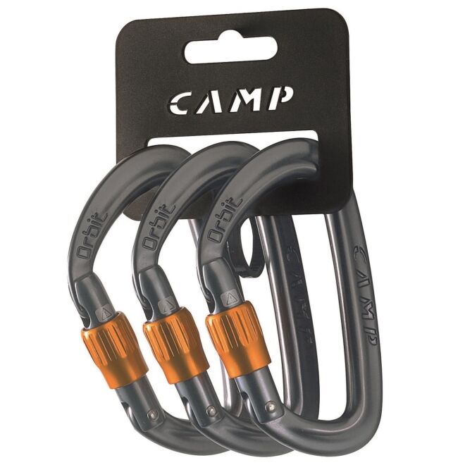 CAMP Orbit Lock 3 Pack karbinhakar med lås för klättring