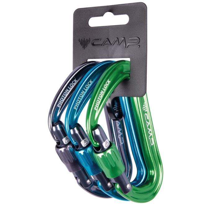 CAMP Set 3 Photon Lock 3 pack karbinhakar med lås för klättring