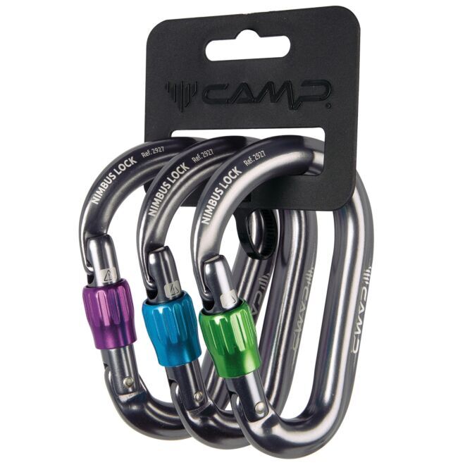 CAMP Set 3 Nimbus Lock 3 pack karbinhakar med lås klättring