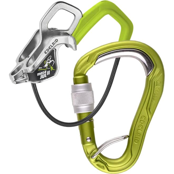 Edelrid Mega Jul II Belay Kit Bulletproof Screw säkerhetsanordning + klätterkarbin