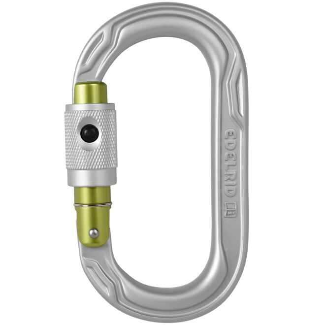 Edelrid Oval Power 2500 Permalock karbinhake med lås för klättring