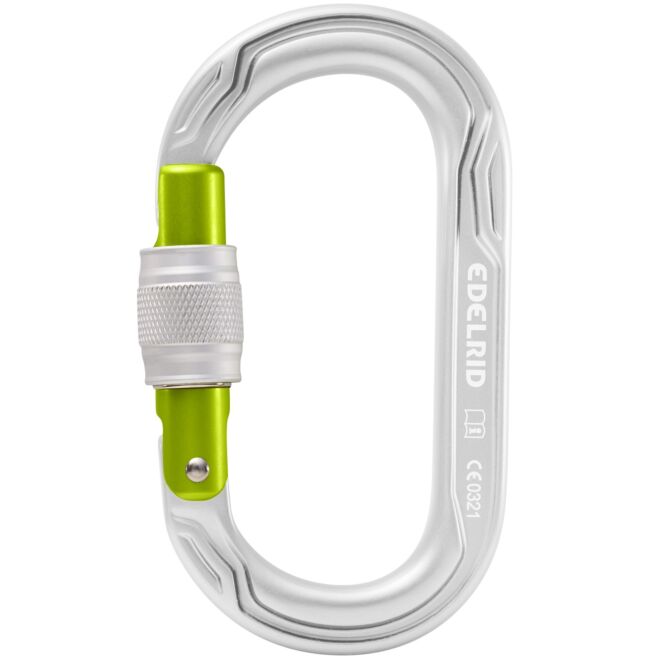 Edelrid Oval Power 2500 Screw II karbinhake med lås för klättring