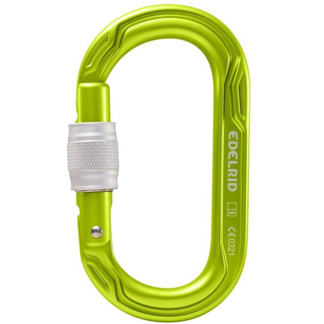 Edelrid Oval Power 2500 Screw II karbinhake med lås för klättring