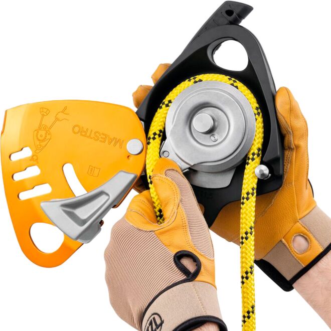 Petzl Maestro S nedstigningsanordning med blockpulley för räddning