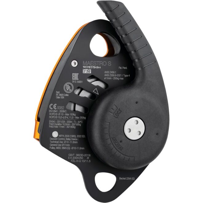 Petzl Maestro S nedstigningsanordning med blockpulley för räddning