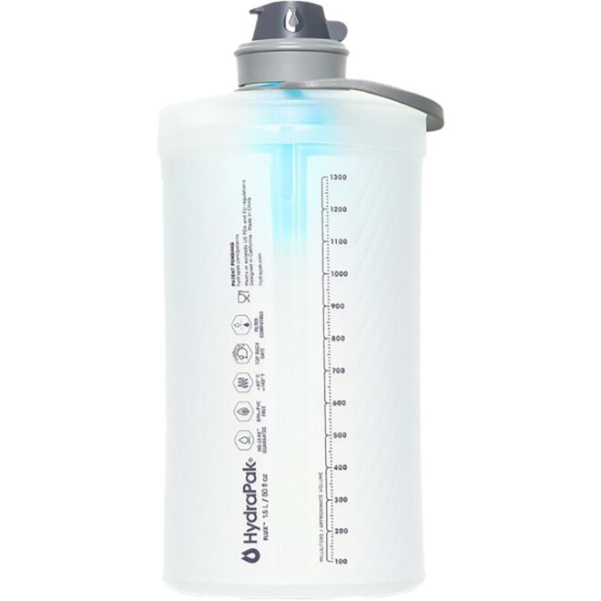 HydraPak Flux + Filtre 1,5 L återanvändbar mjuk vattenflaska