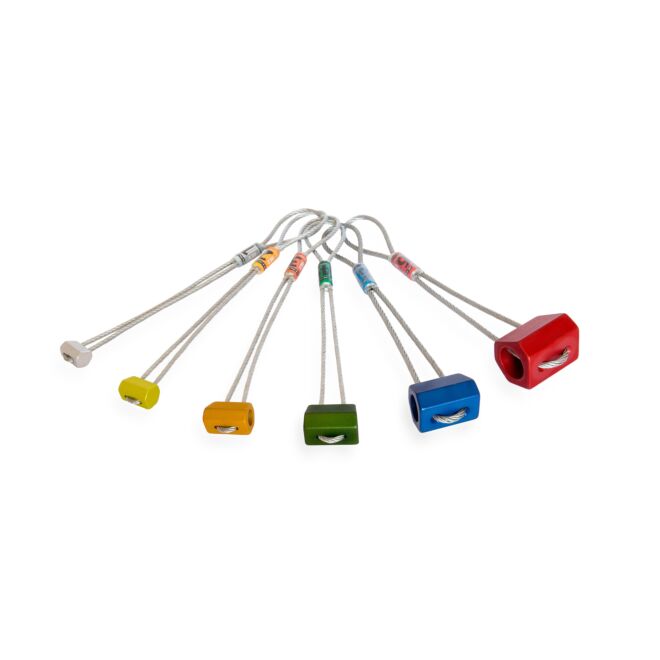 Kouba Stoppers Hex Anodized set klätterbultar färgade från 1 till 6