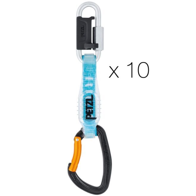 Petzl Djinn Steel Axess 10-pack sportklättring karbinhakar