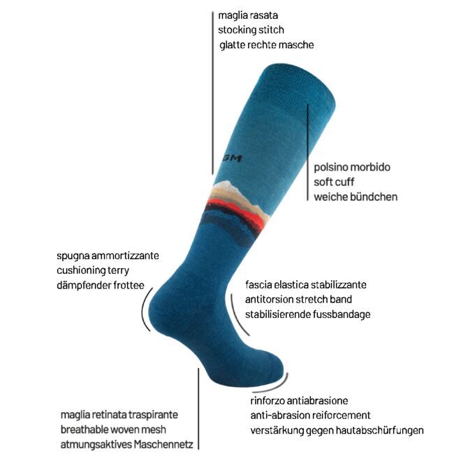 Calze GM Reactive Mountain Long trekkingstrumpor