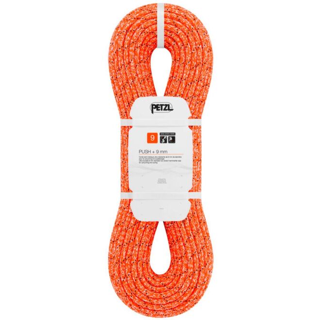 Petzl Push + 9 mm semistatisk ultrahållbar torrenting och grottforskning