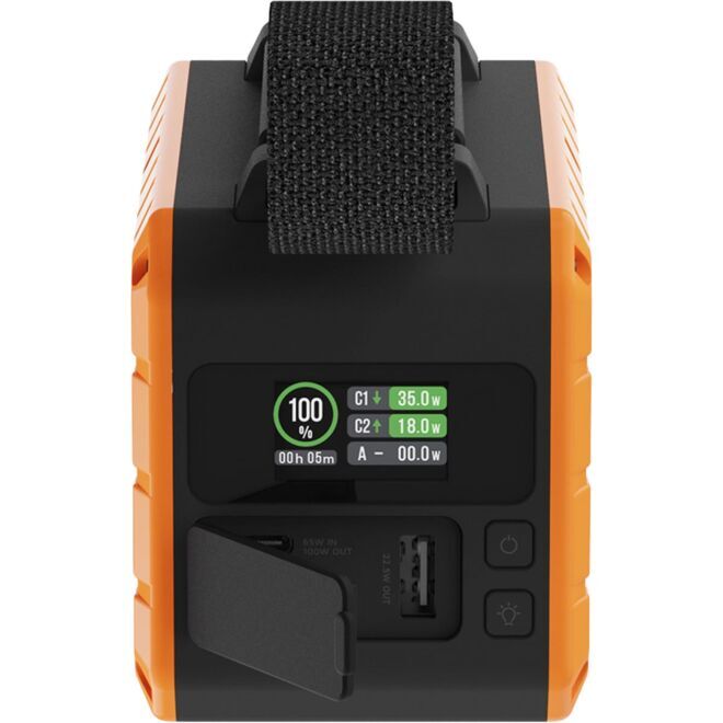 Rugged Flashlight Powerbank 100W - 40000 mAh bärbar laddare med ficklampa