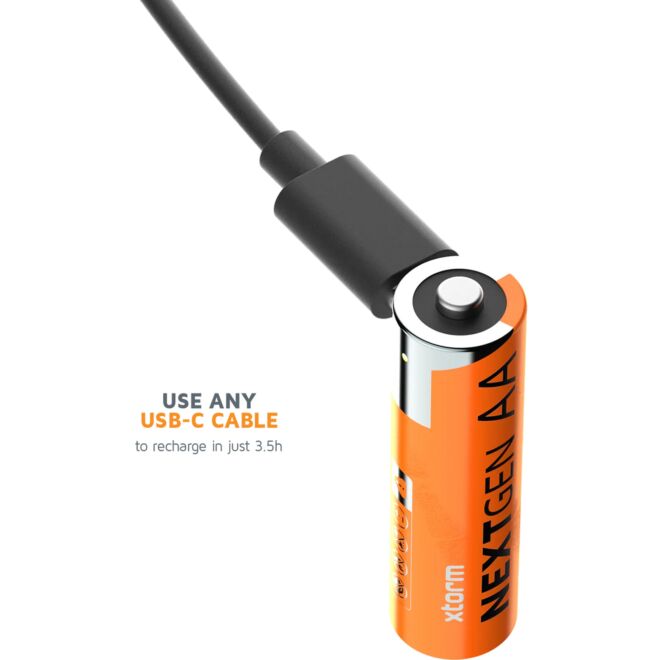 Xtorm Rechargeable AA Batteries USB-C uppladdningsbara batterier paket om 4