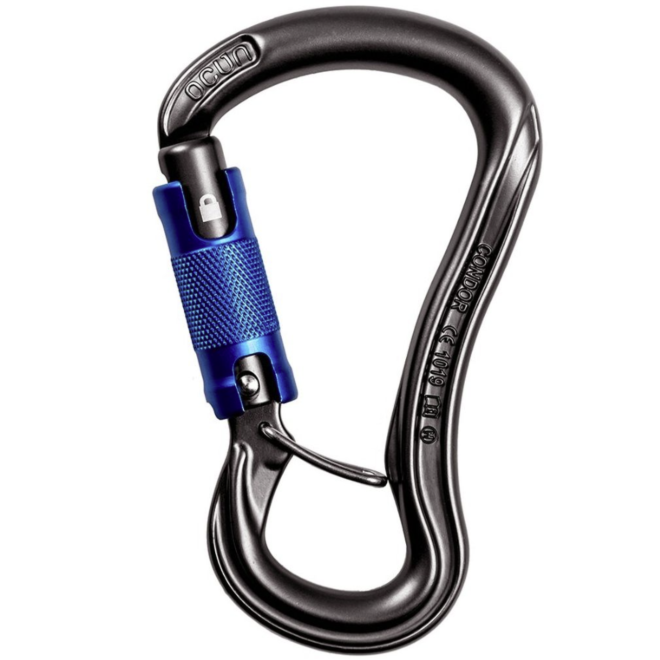 Petzl GriGri säkringsanordning och karbinhake klättring