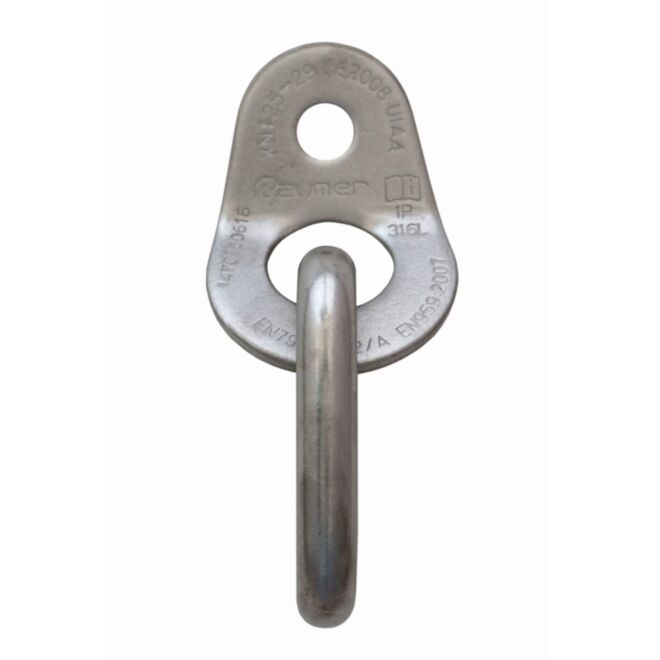 Raumer Placchetta inox Wing Ø10 + anello parallelo Ø10 inox