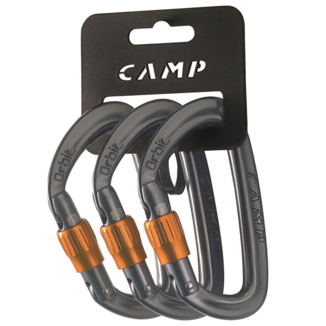 CAMP Orbit Lock 3 Pack karbinhakar med lås för klättring
