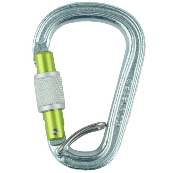 Edelrid HMS Bruce Steel Screw FG II karbinhake med lås för klättring