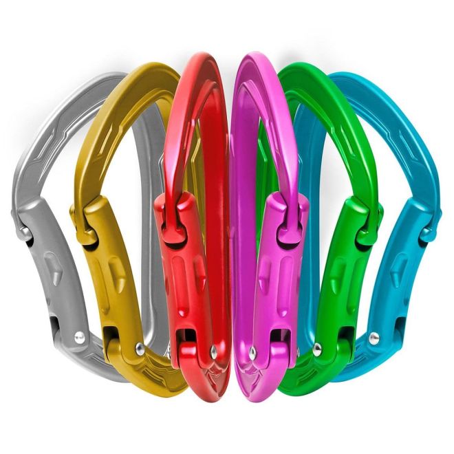 Edelrid Mission Sixpack set 6 klätterkarbinhakar med böjd spak