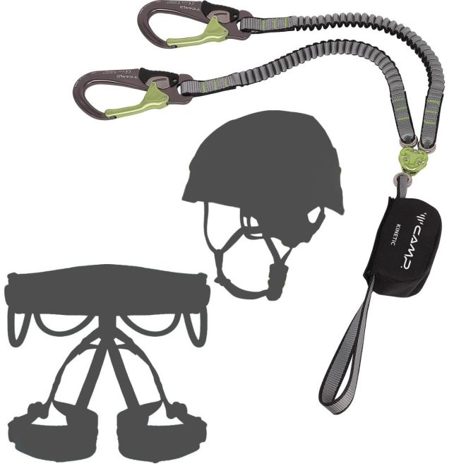 Oliunìd Deal Kit CAMP Kinetic Gyro Rewind Pro set för via ferrata + kit hjälm och sele för via ferrata
